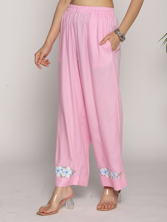 BabyPink PrintedPalazzoPants - BabyBlues