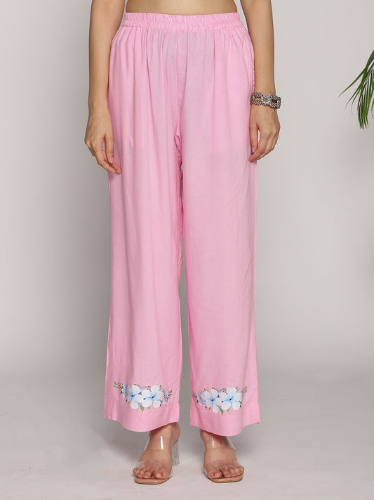 BabyPink PrintedPalazzoPants - BabyBlues