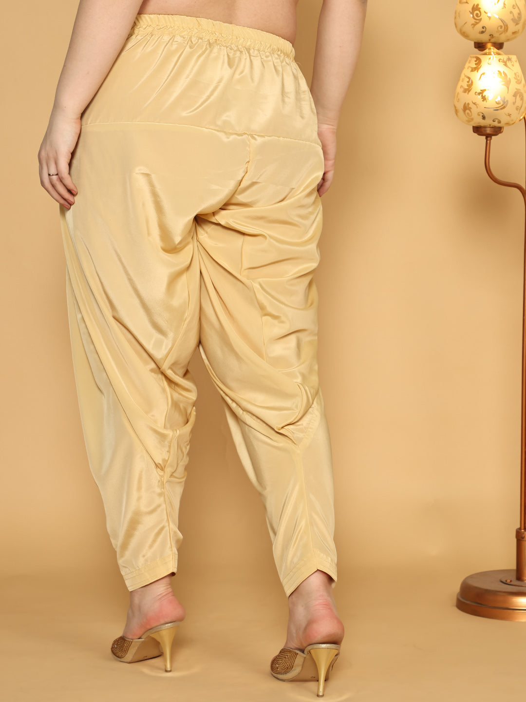 Beige Crepe Silk Salwar