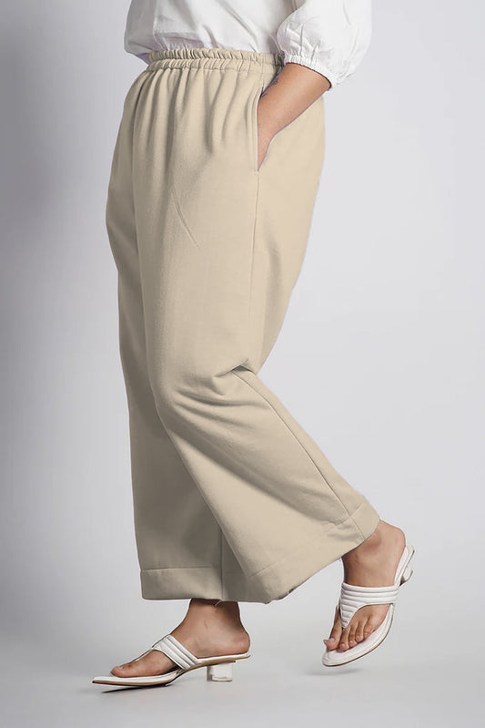 Beige Fleece Palazzo