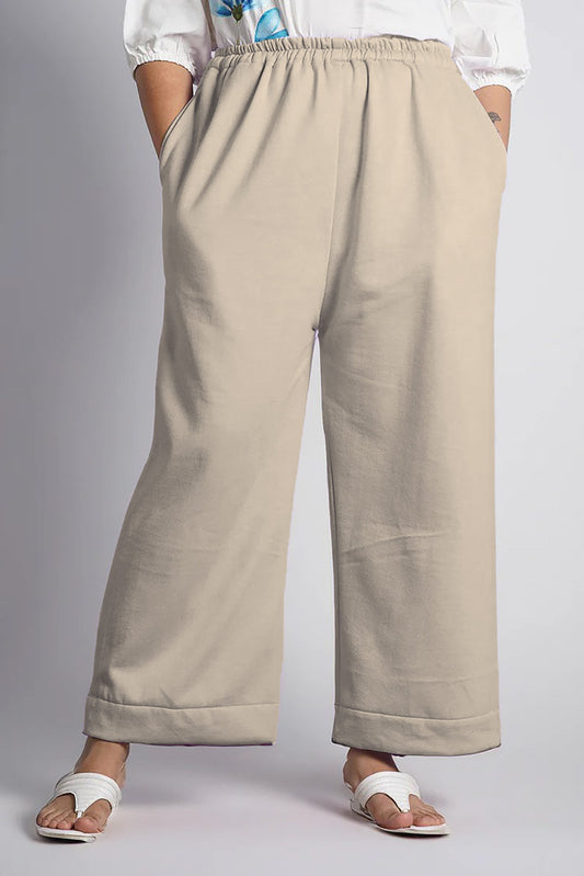 Beige Fleece Palazzo