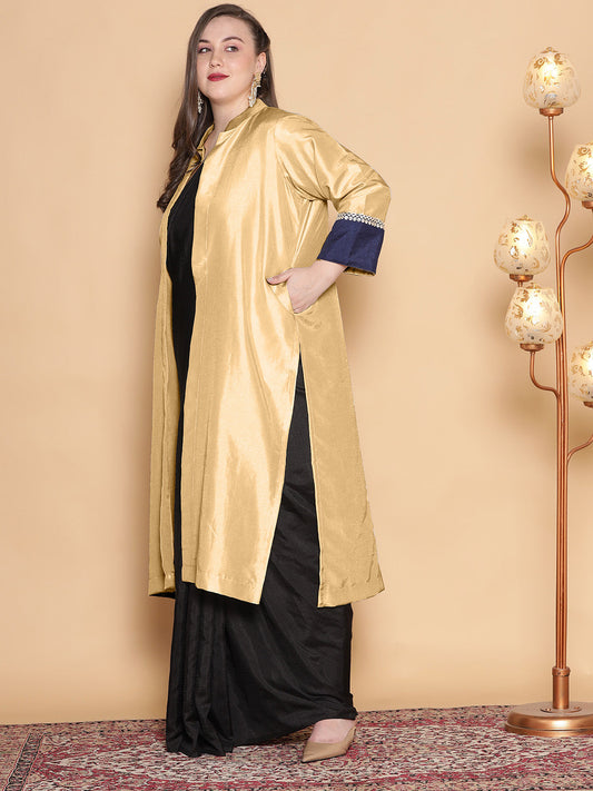 Beige Silk Ethnic Jacket