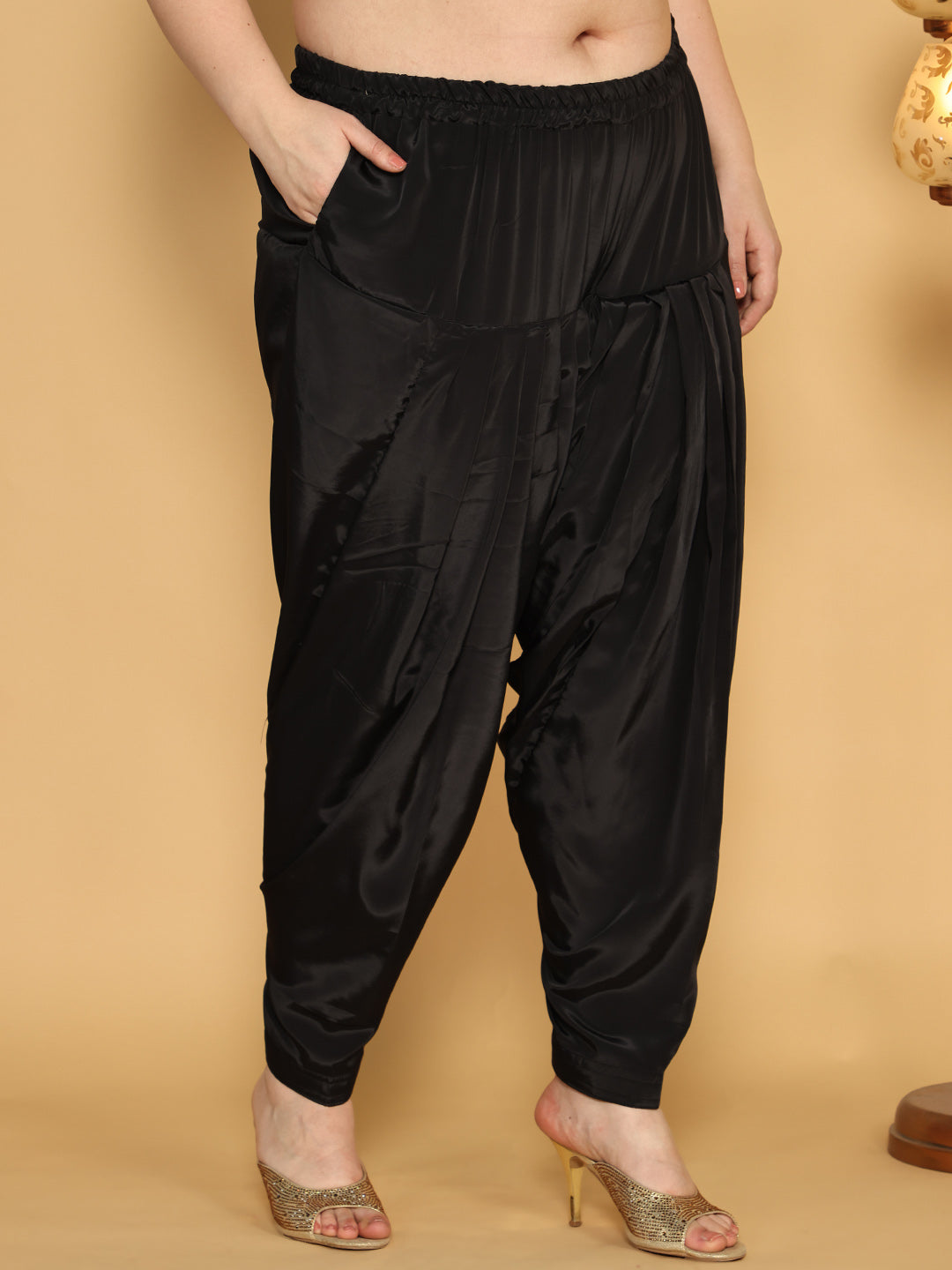 Black Crepe Silk Salwar