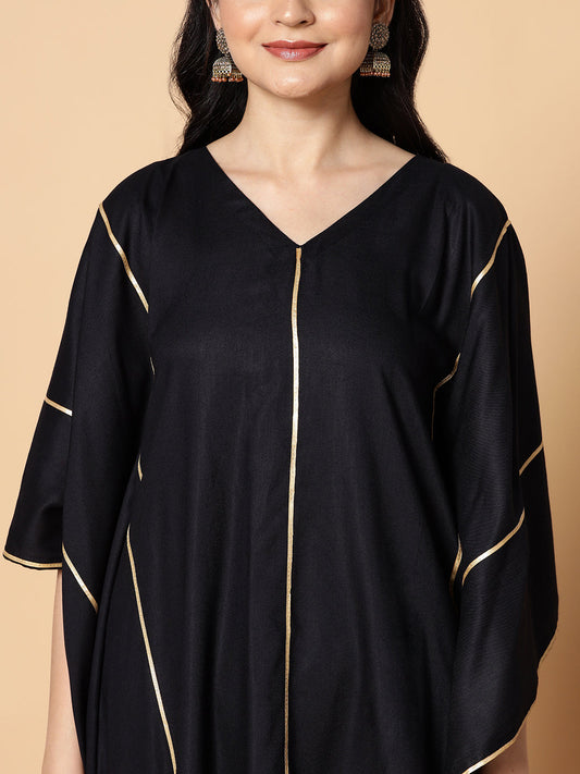 Black Festive Kaftan Kurta - Nisha