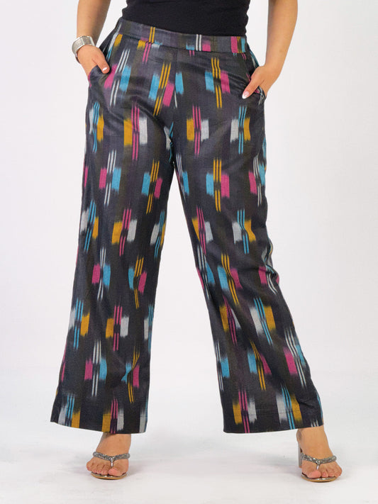 Black Ikat Palazzo Pants