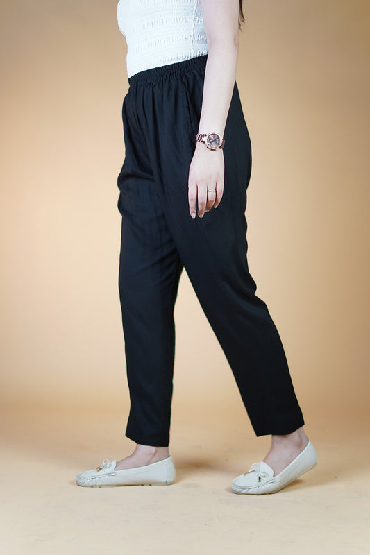 Black Rayon Pants