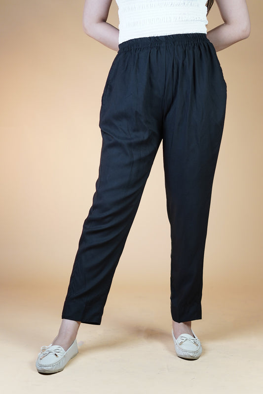 Black Rayon Pants