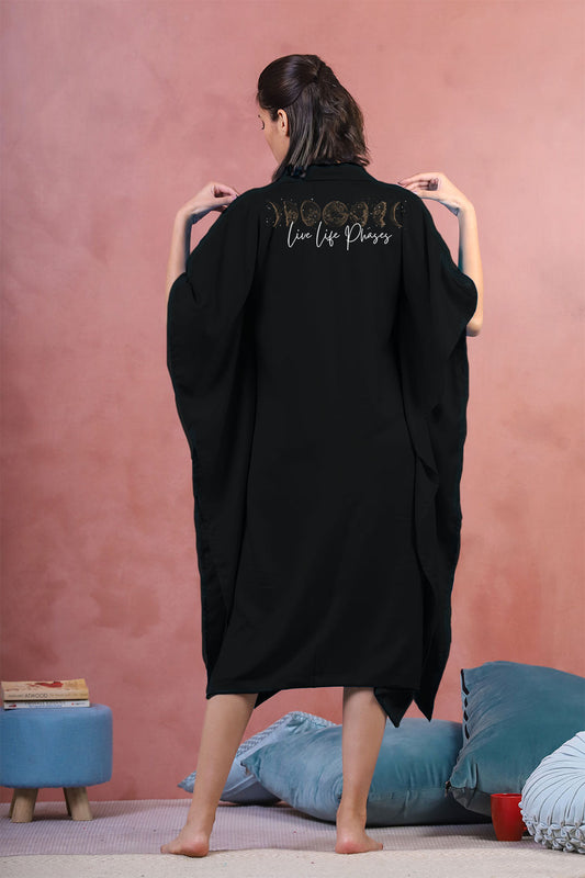 Black Rayon Shirt-Kaftan - Phases