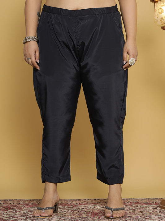Black Crepe Silk Pants