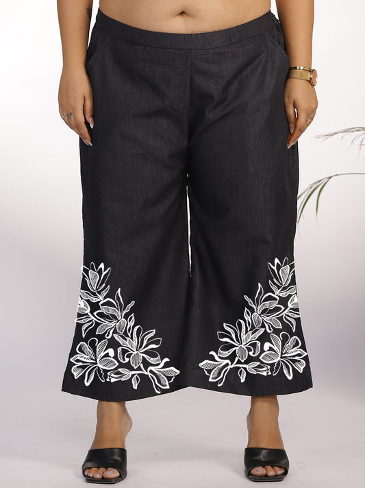 Black Denim Culottes - StarlightPetals