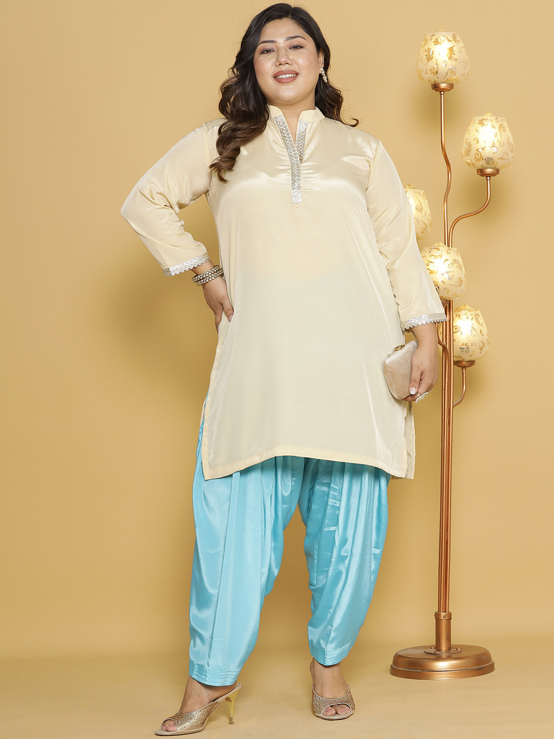 Blue Crepe Silk Salwar