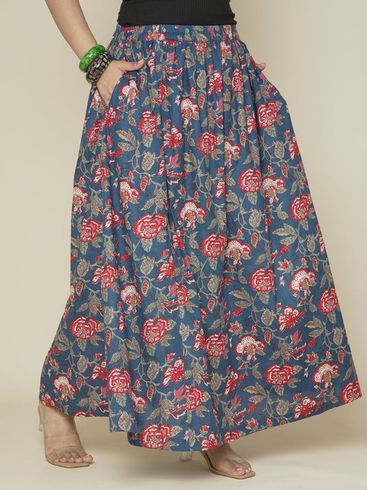 Printed Cotton Long Skirt - RegalRose