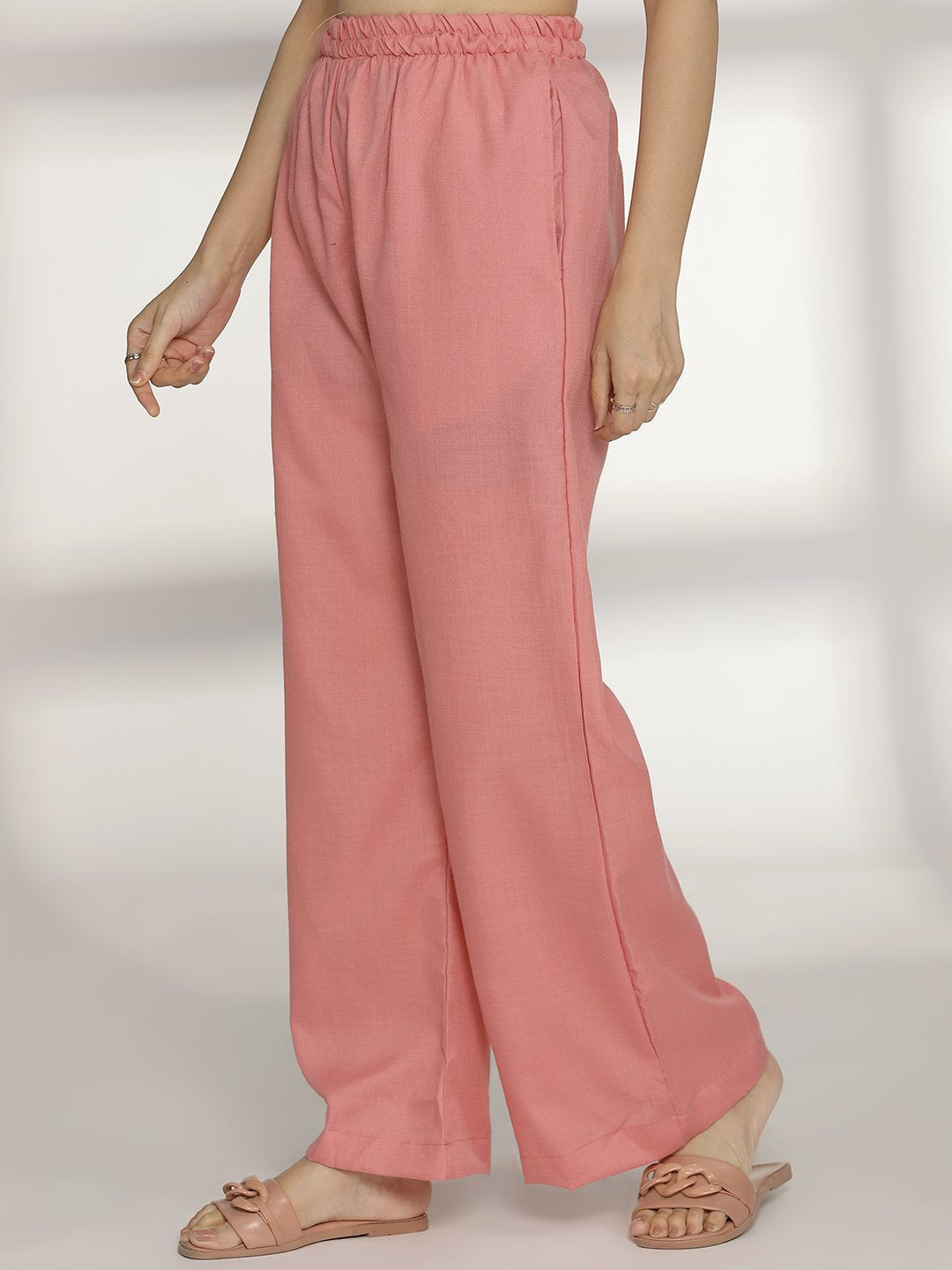 Blush CottonSlub Palazzo