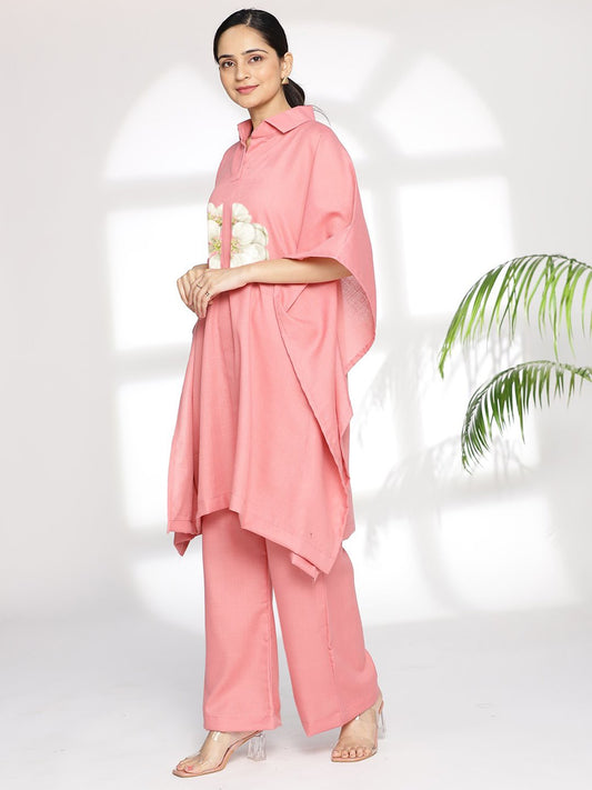 Blush CottonSlub ShirtKaftan - Cosetta