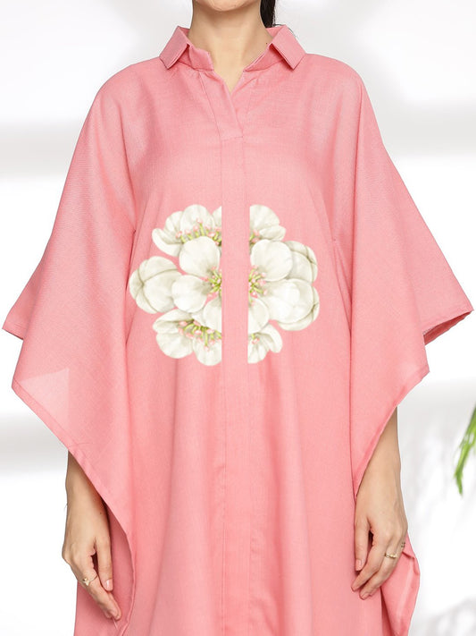 Blush CottonSlub ShirtKaftan - Cosetta