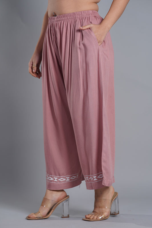 Blush PrintedPalazzoPants - BlushDiamond