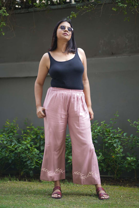 Blush Rayon PrintedPalazzoPants - BlushSerenity
