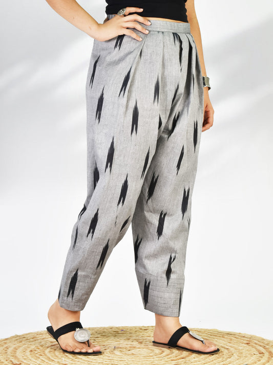 Charcoal Ikat Farshi Salwar