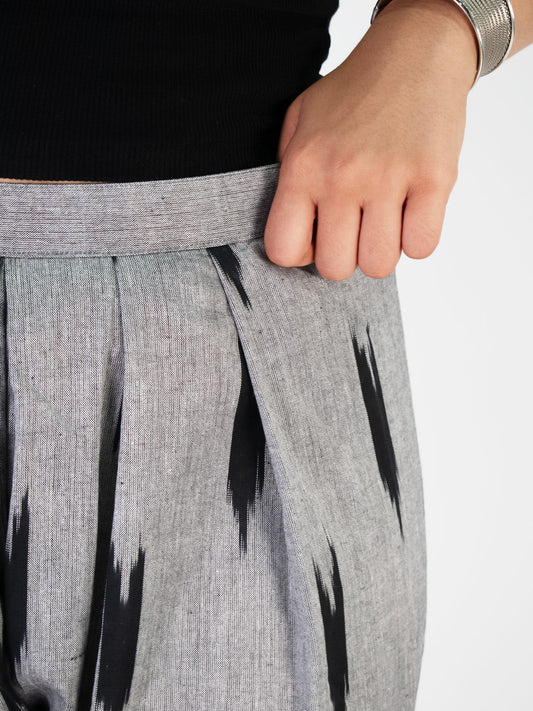 Charcoal Ikat Farshi Salwar