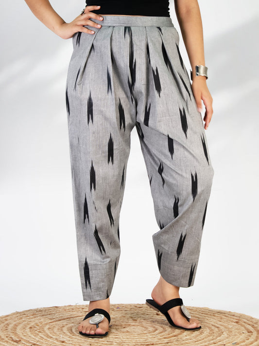 Charcoal Ikat Farshi Salwar