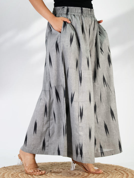 Charcoal Ikat Flared Palazzo