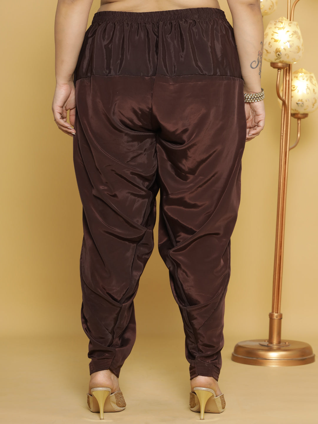 Coffee Crepe Silk Salwar