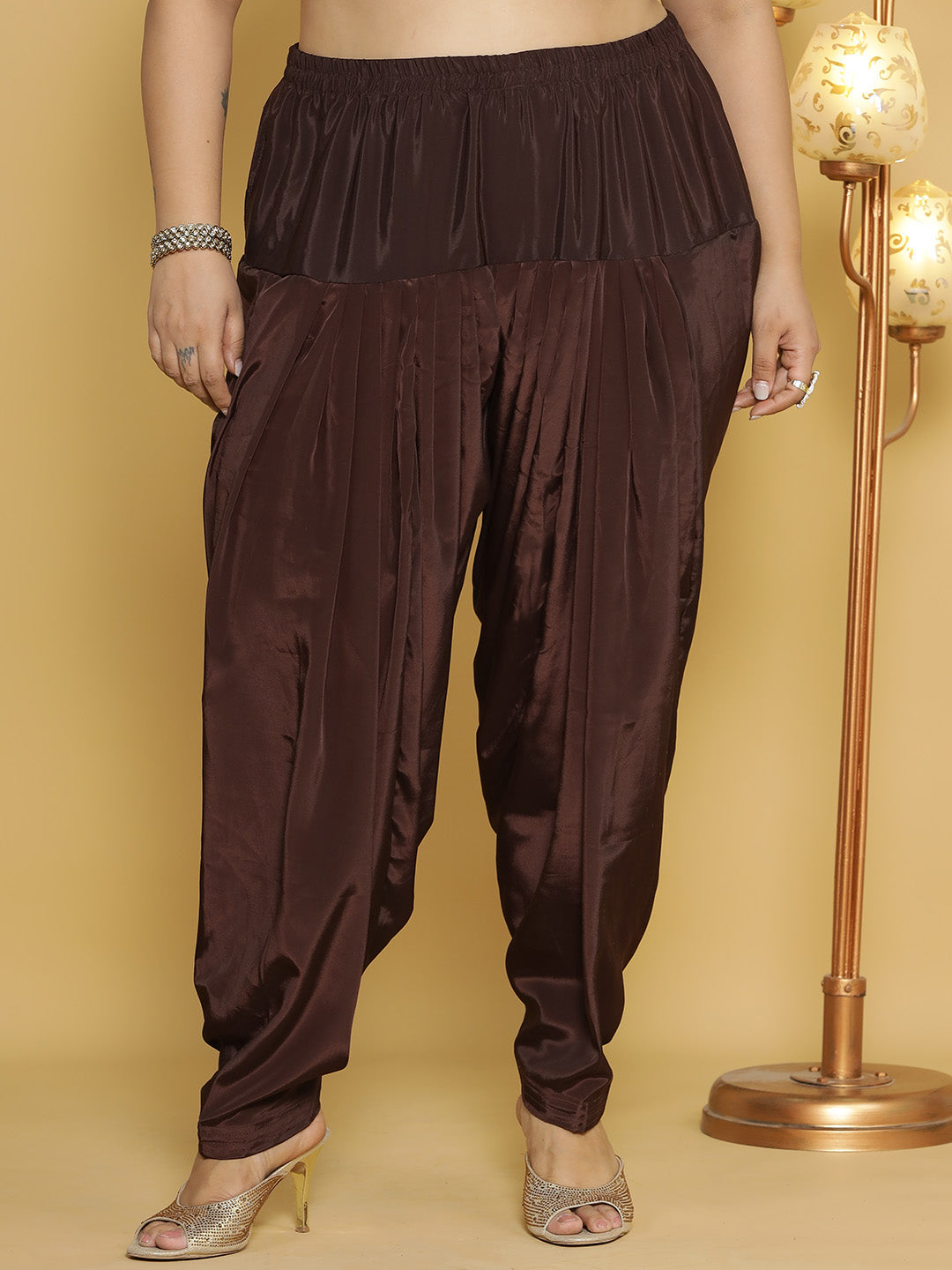 Coffee Crepe Silk Salwar