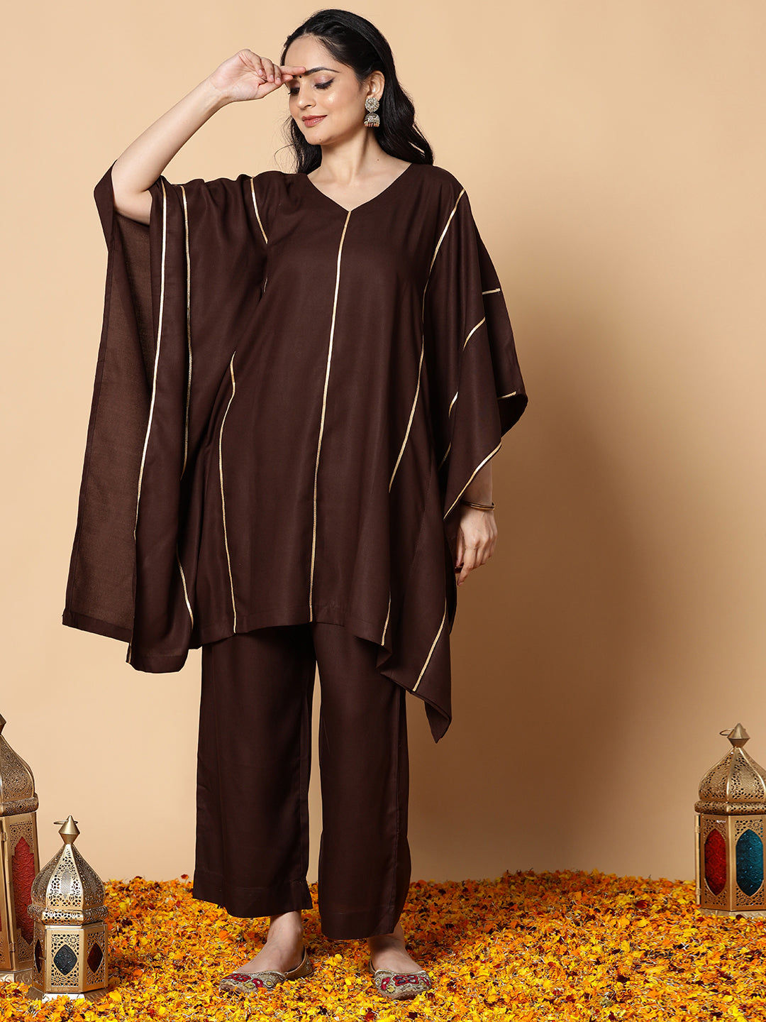 Coffee Festive Kaftan Kurta - Celebrations