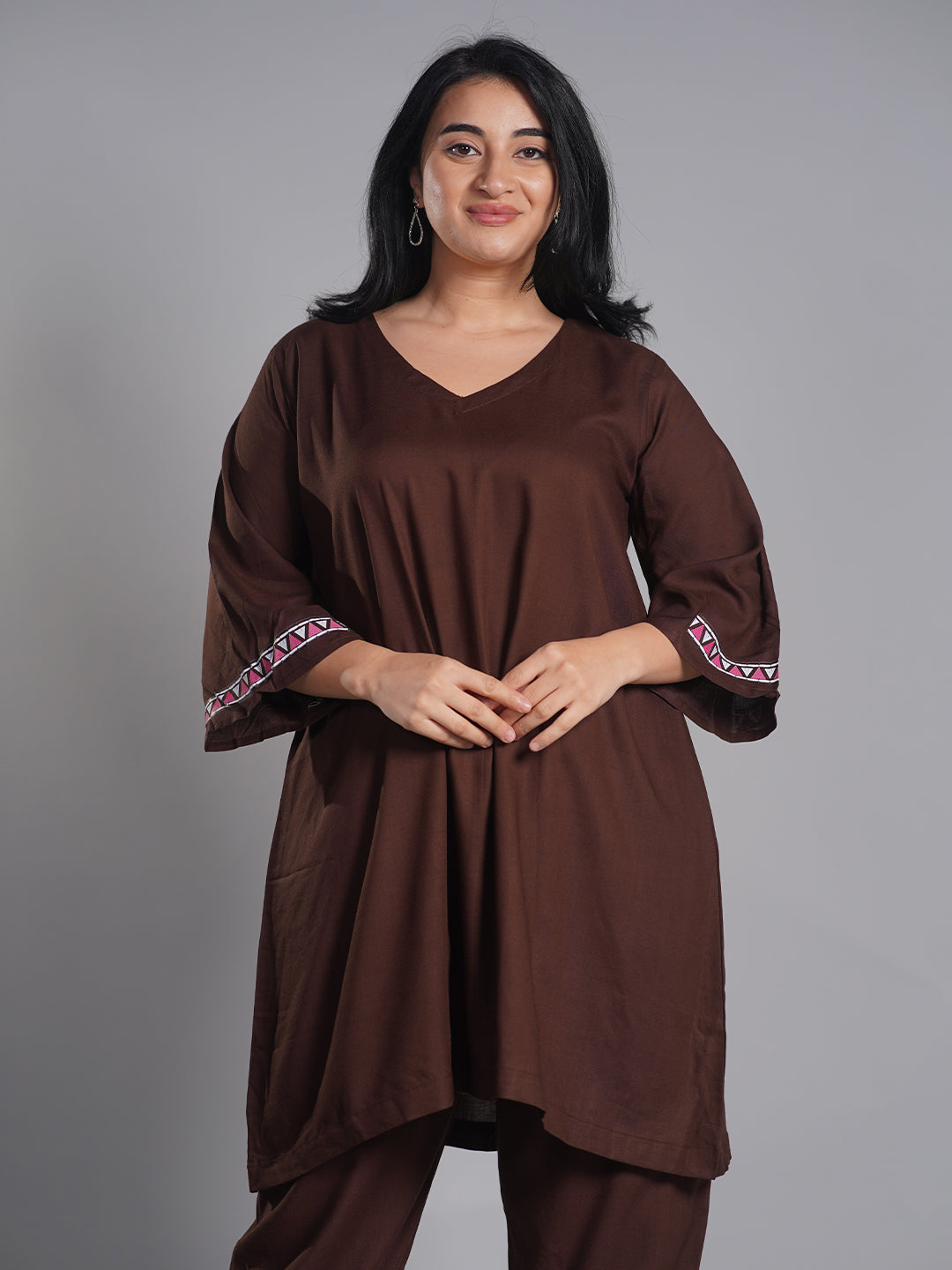 Coffee Rayon Kurti - Expresso main image 1
