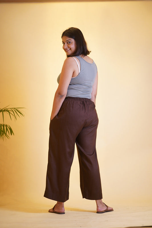Coffee Rayon PrintedPalazzoPants - Nomadic