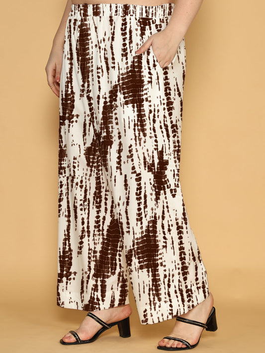 Coffee Rayon Shibori Palazzo