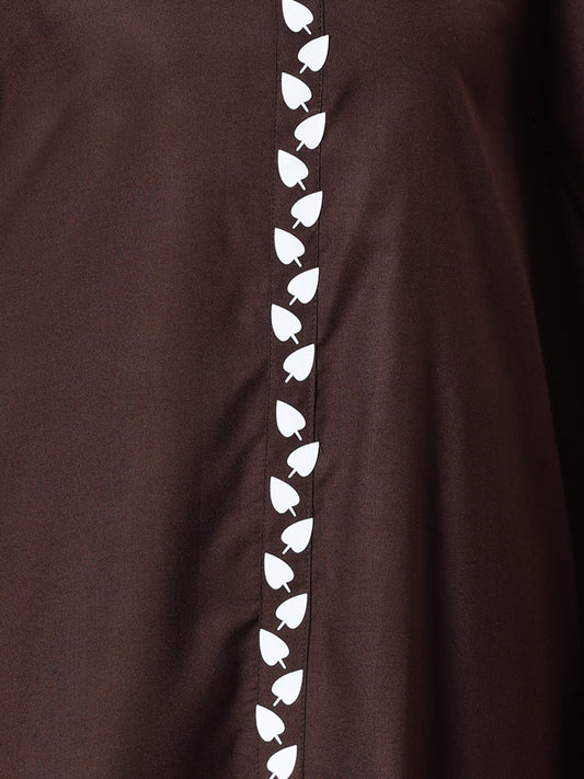 Coffee Rayon Shirt-Kaftan - Divergent