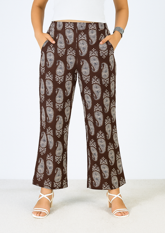 Printed Cotton Palazzo Pants - BlueTeardrop