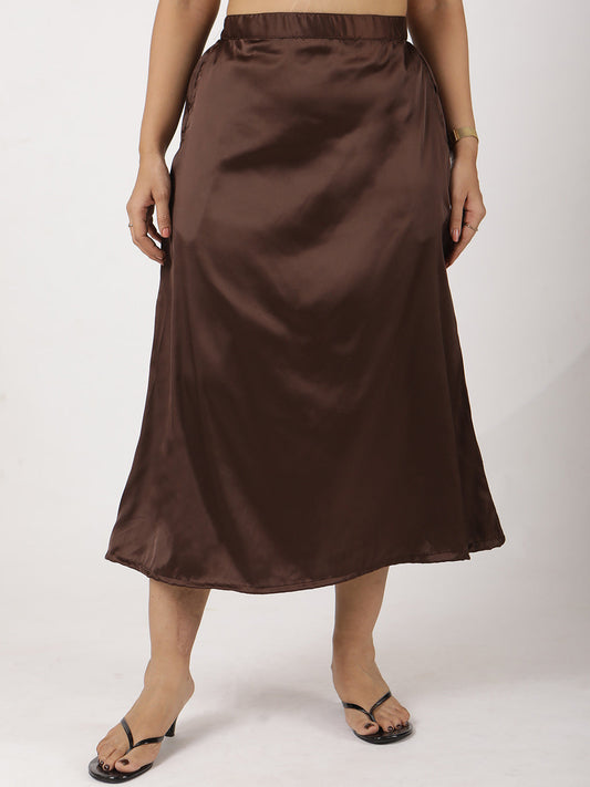 Coffee Satin Skirt