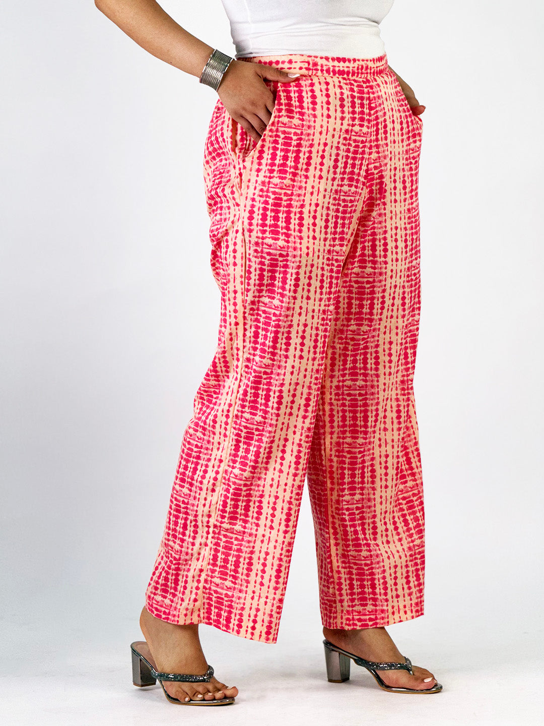 Coral Rayon Shibori Palazzo