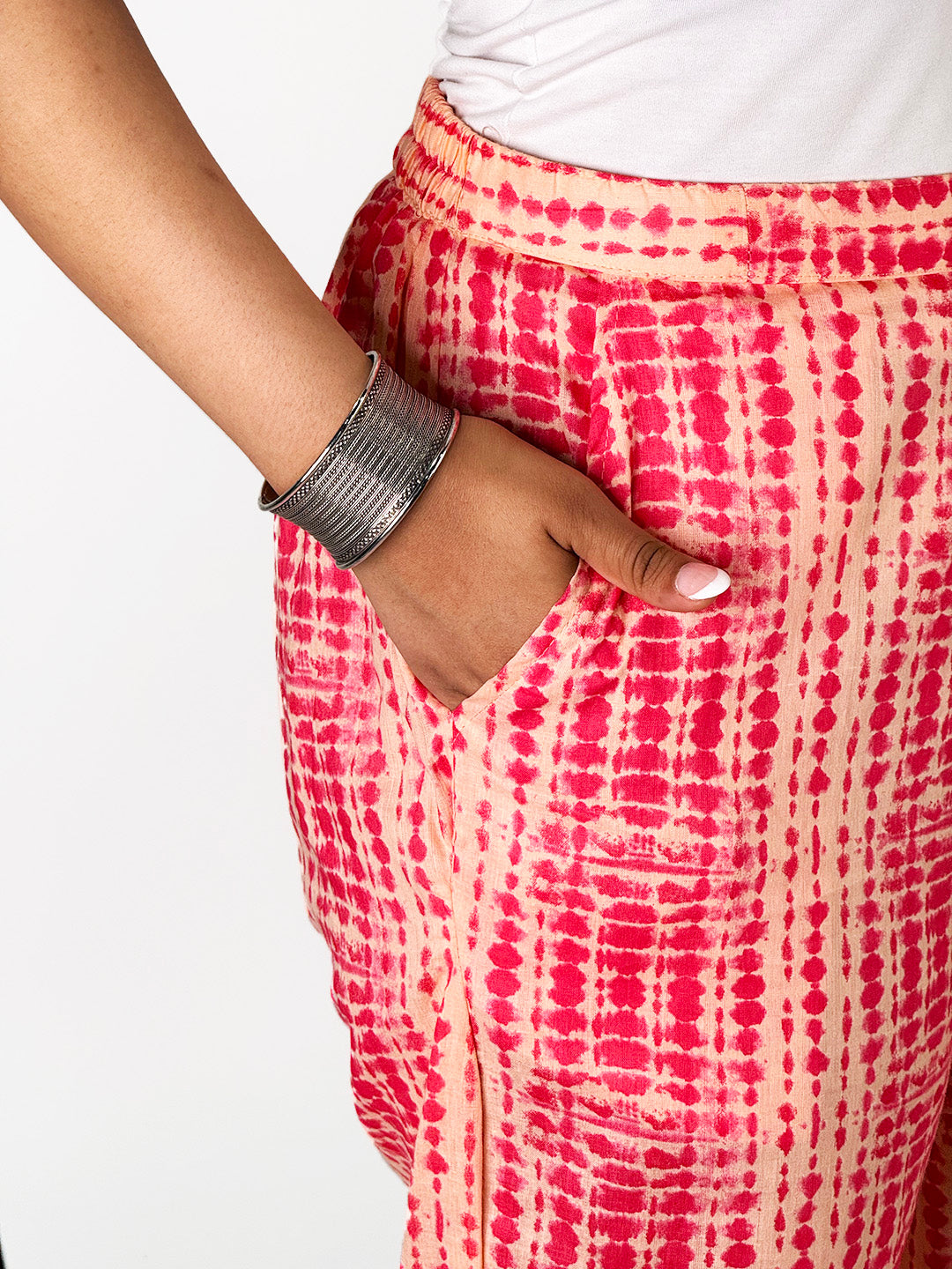 Coral Rayon Shibori Palazzo