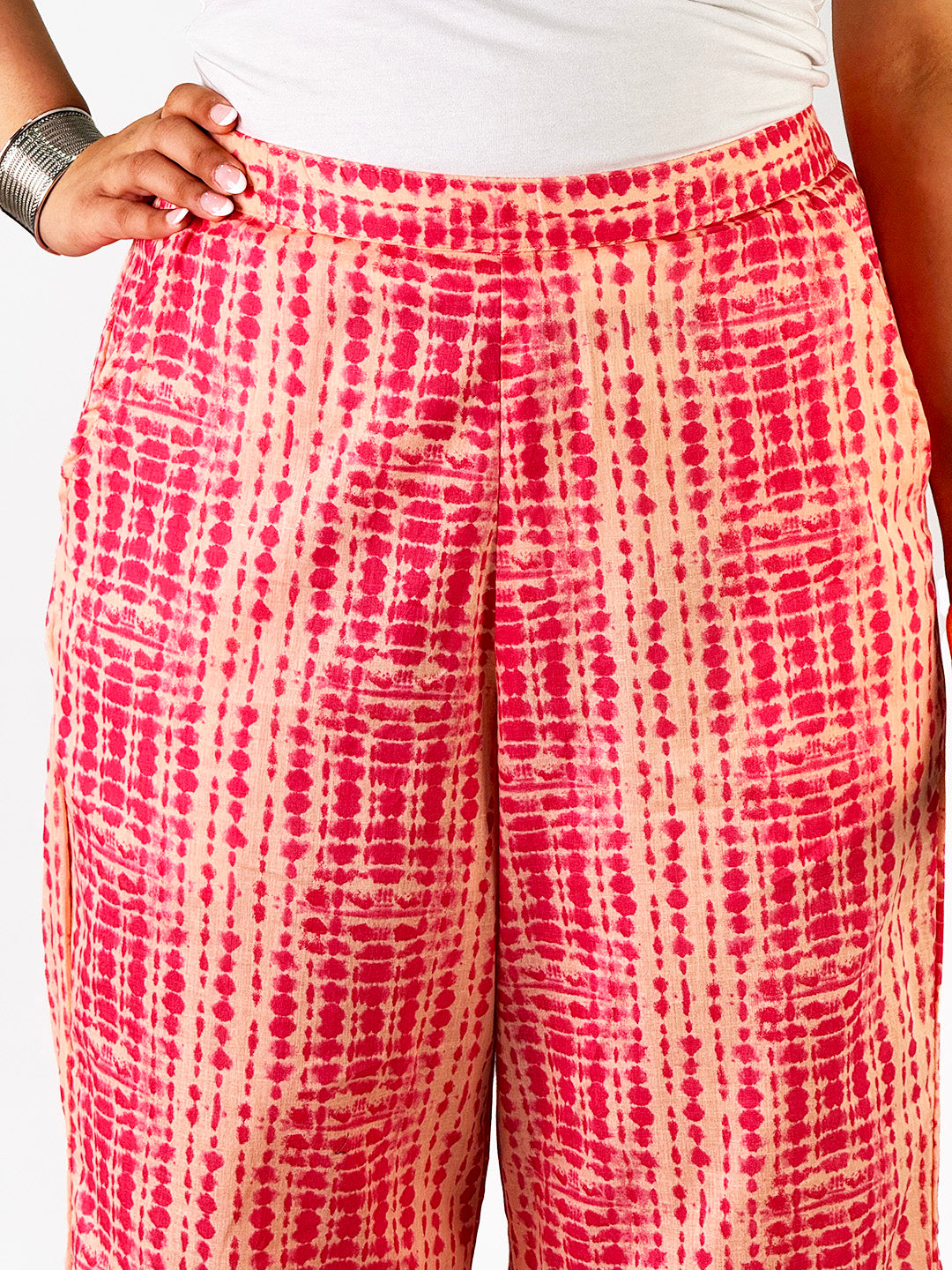 Coral Rayon Shibori Palazzo