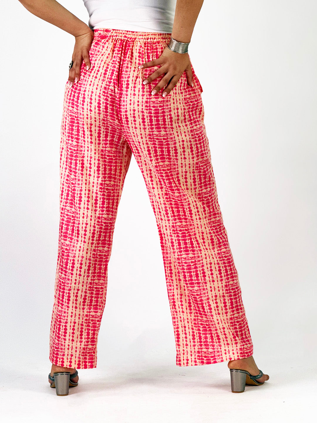 Coral Rayon Shibori Palazzo