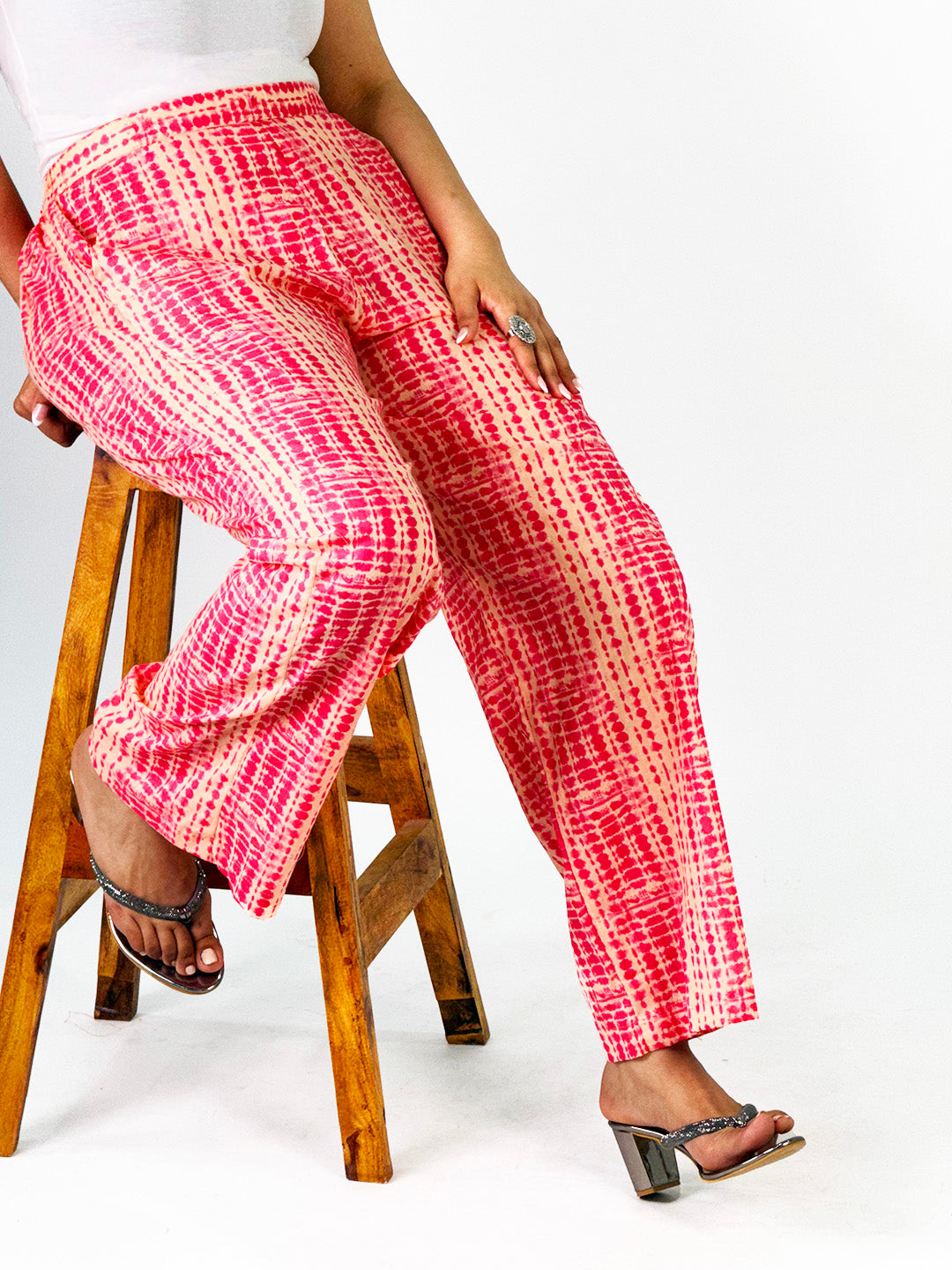 Coral Rayon Shibori Palazzo