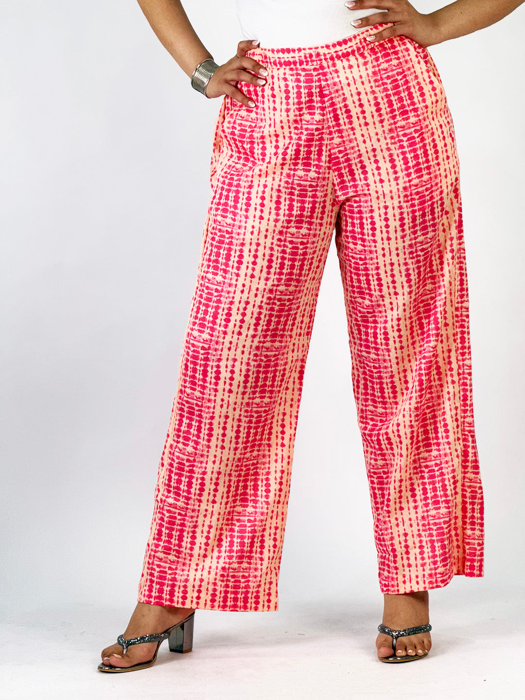 Coral Rayon Shibori Palazzo