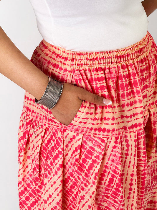 Coral Cotton Shibori Tulip Salwar