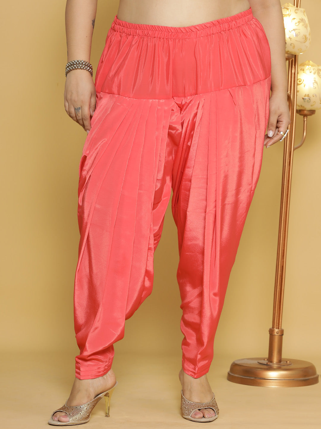 Coral Crepe Silk Salwar