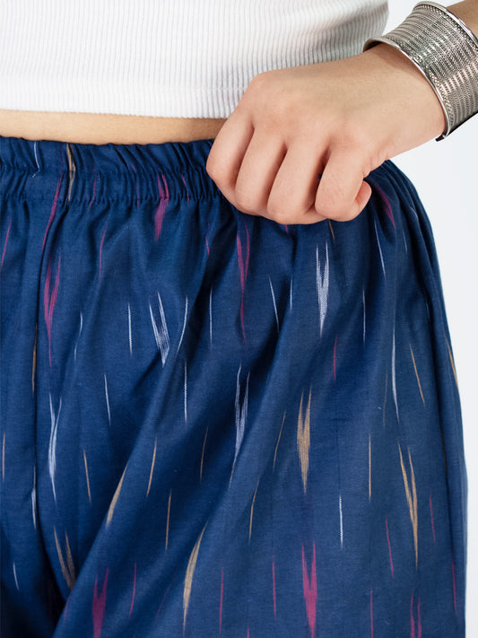 DarkBlue Ikat Balloon Salwar