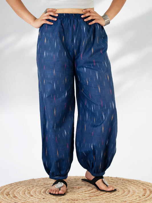 DarkBlue Ikat Balloon Salwar