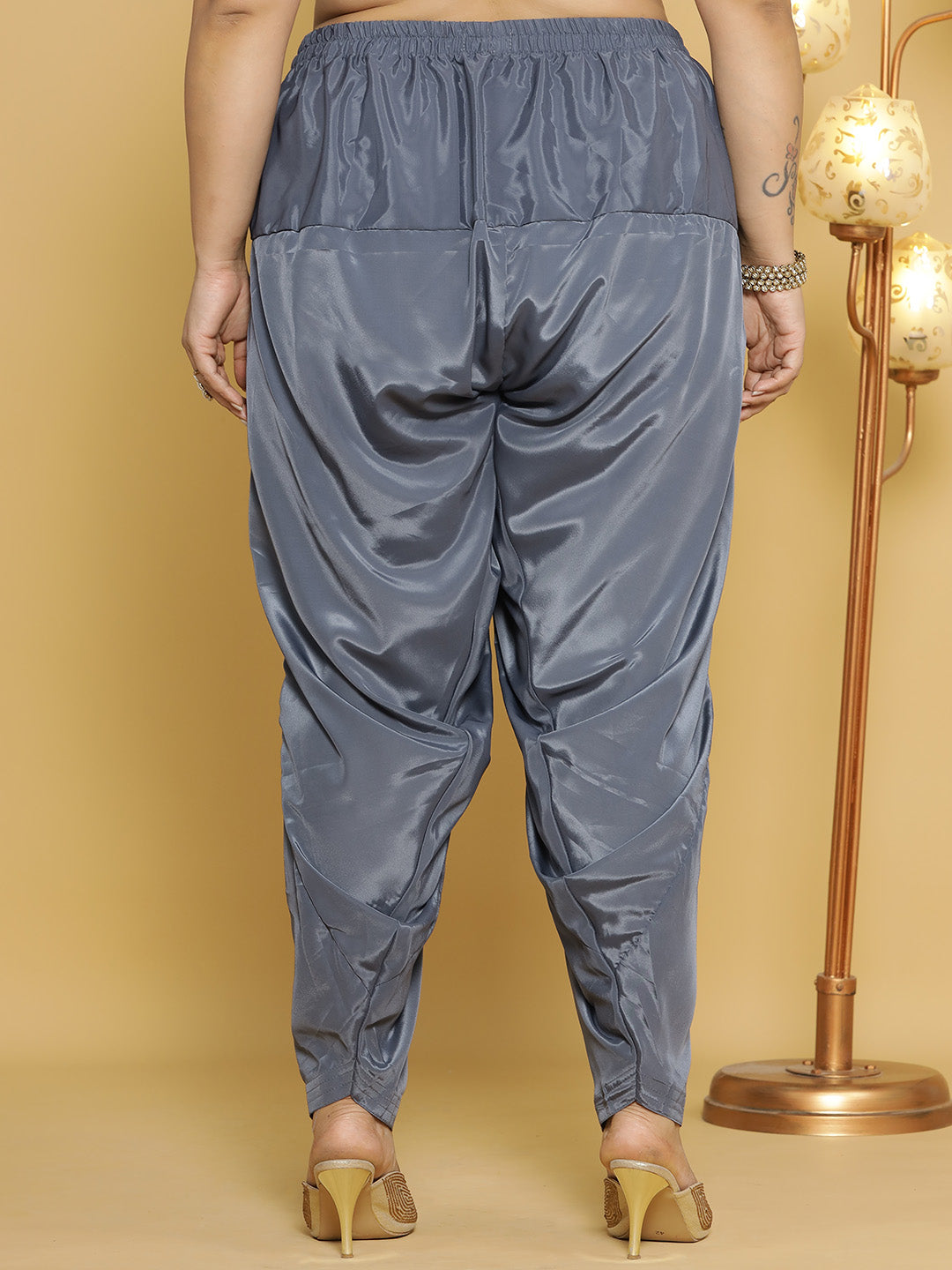 DarkGrey Crepe Silk Salwar