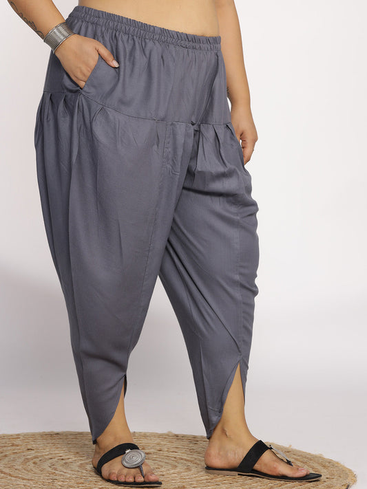 DarkGrey Rayon Tulip Salwar