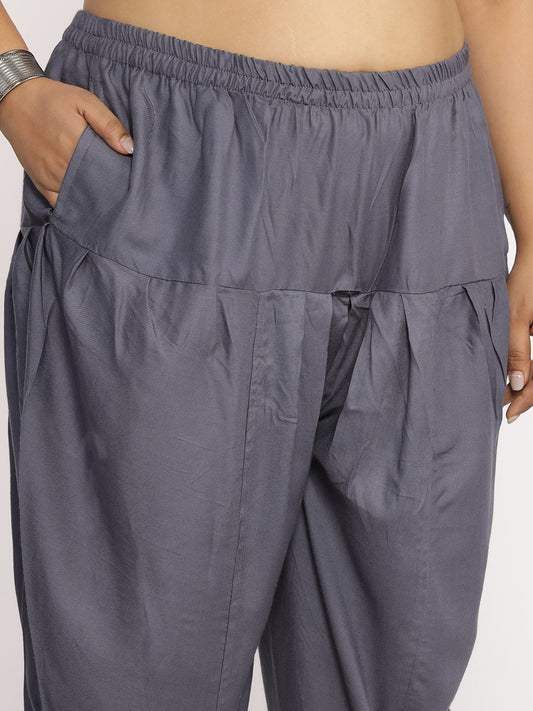 DarkGrey Rayon Tulip Salwar