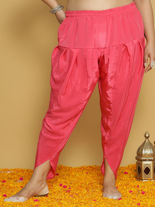 Fuschia Crepe Silk Tulip Salwar