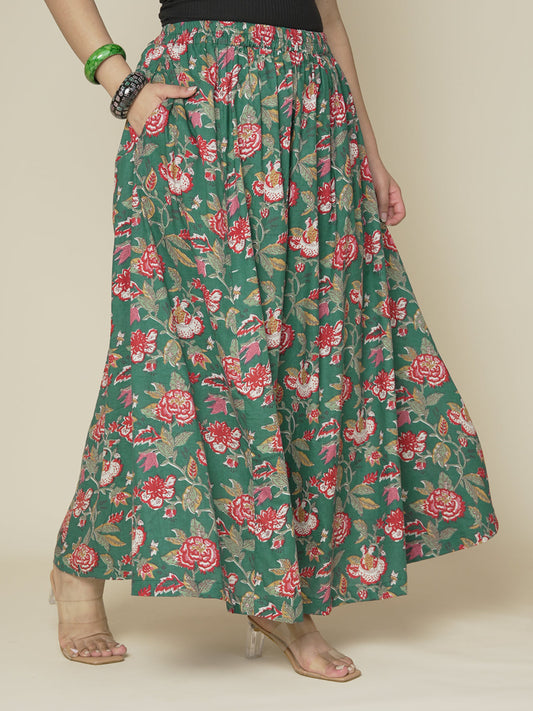 Printed Cotton Long Skirt - VerdantRose