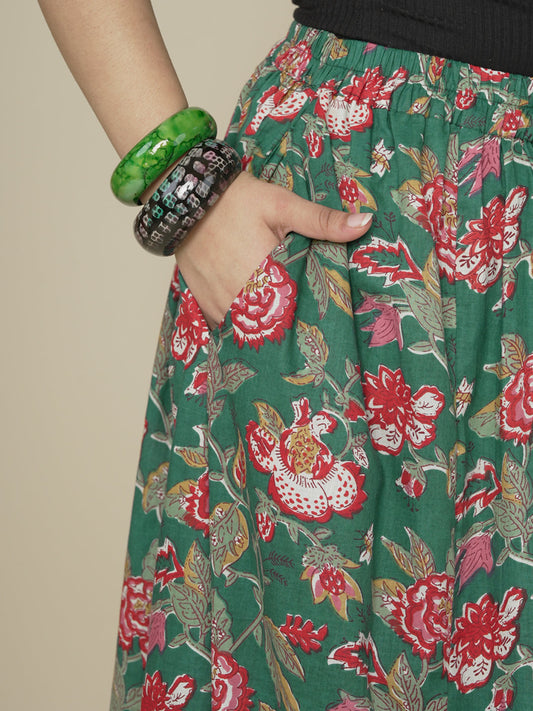 Printed Cotton Long Skirt - VerdantRose